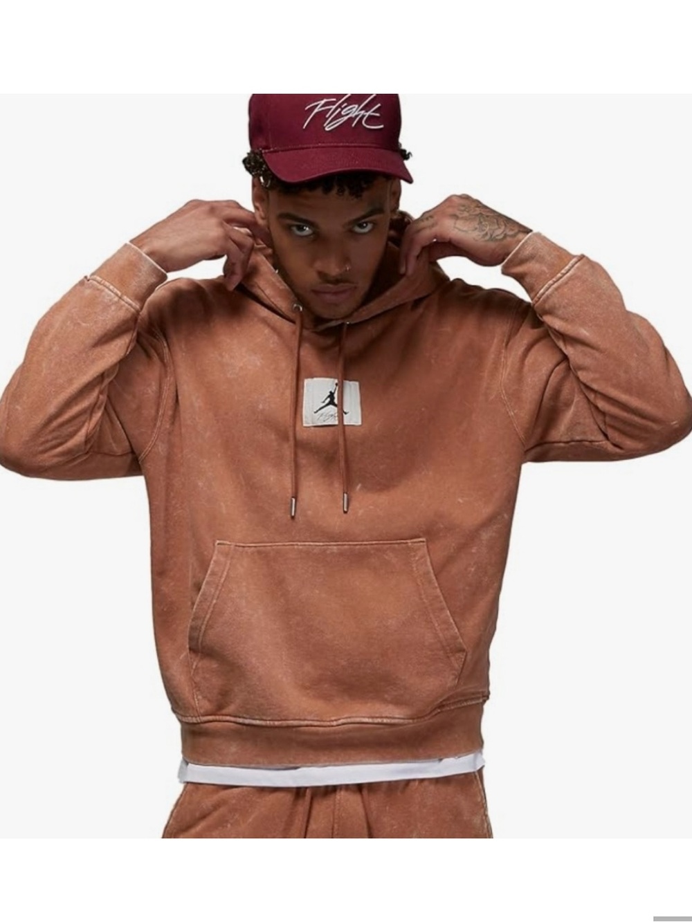 Air Jordan Essential Flight Fleece Washed Pullover Hoodie in Clay Men’s 2XL